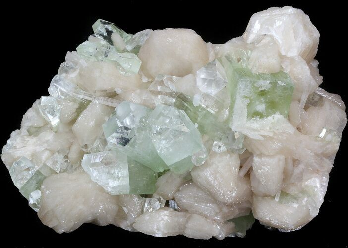 Zoned Apophyllite Crystals on Stilbite Association - India #44448